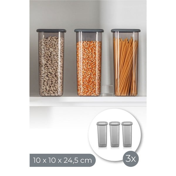 Plastové dózy v sadě 3 ks na potraviny Fresco – Hermia-image-3