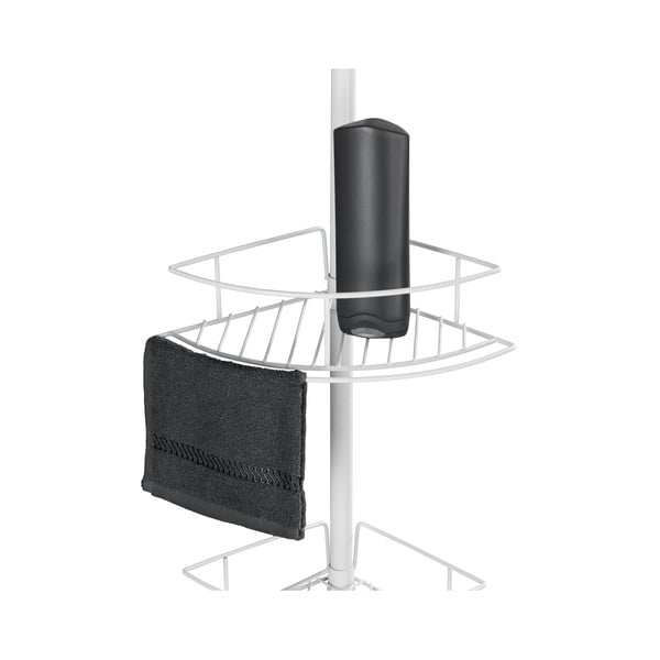 Bílá rohová teleskopická koupelnová polička z nerezové oceli Dolcedo – Wenko-image-4