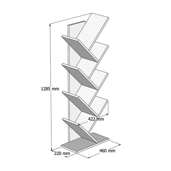 Bílý regál 46x128,5 cm Hitit – Kalune Design-image-3