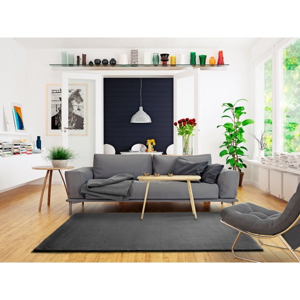 Tmavě šedý koberec Universal Berna Liso, 190 x 290 cm-image-1