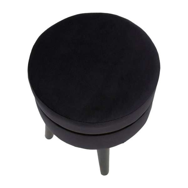 Černá polstrovaná stolička Mauro Ferretti Paris, ⌀ 35 cm-image-4