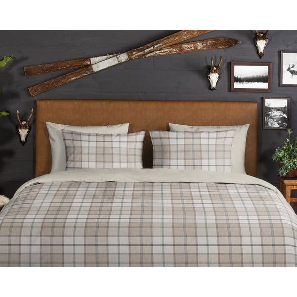 Světle hnědé flanelové povlečení na jednolůžko 140x200 cm Bernardus – Good Morning-image-3