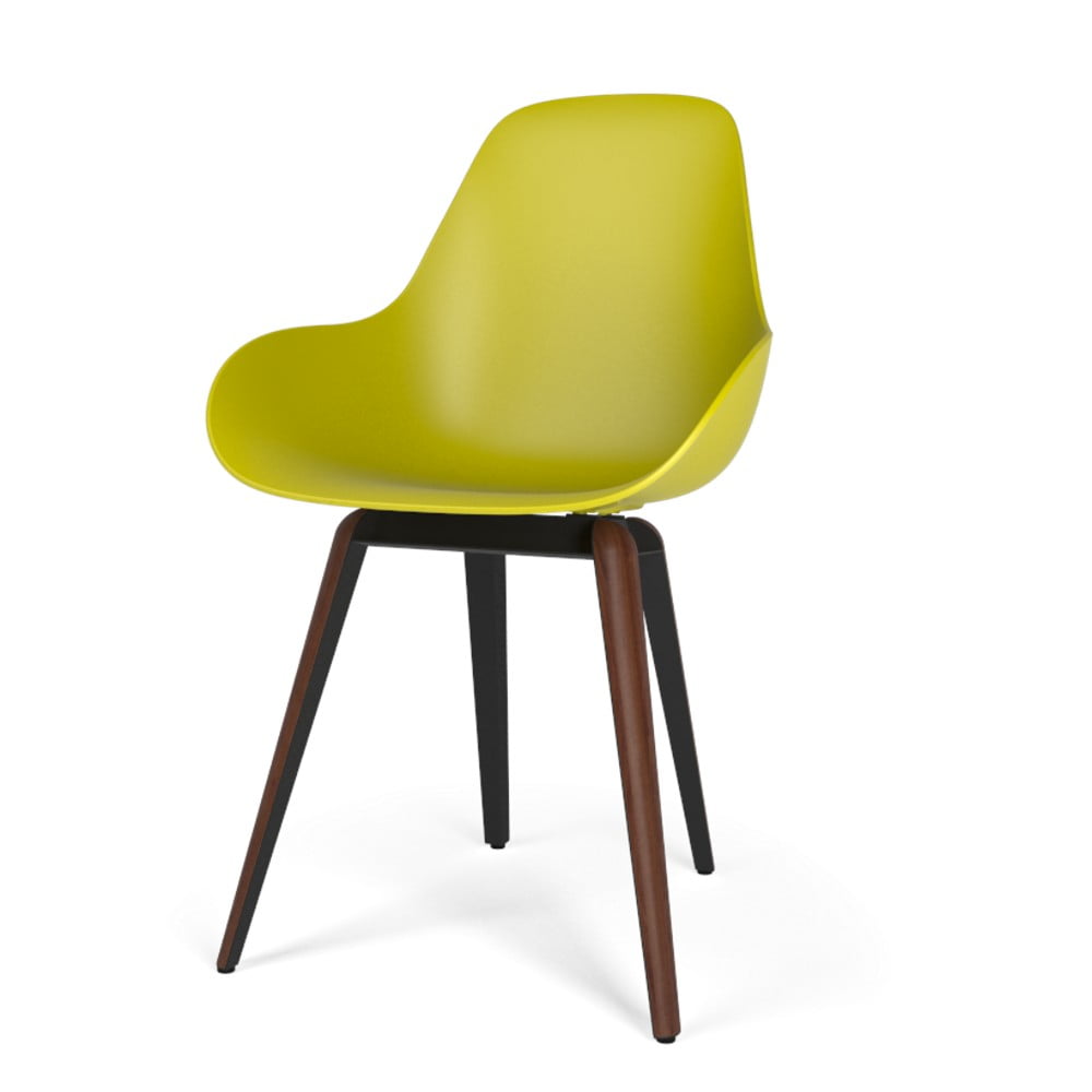 Žlutá židle s tmavým podnožím Kubikoff Slice