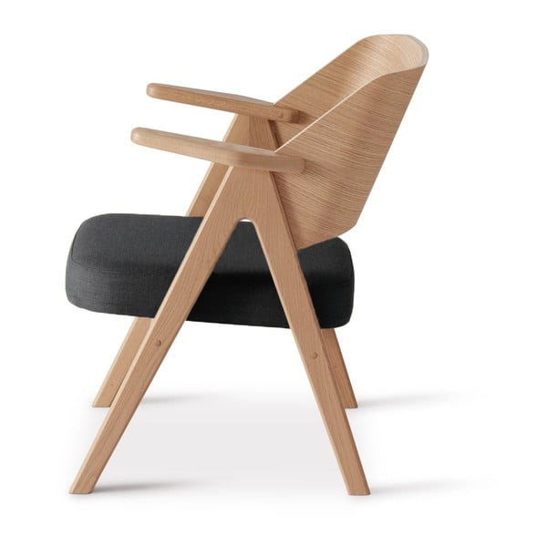 Tmavě šedé křeslo z dubového dřeva Findahl by Hammel Me Tube-image-2