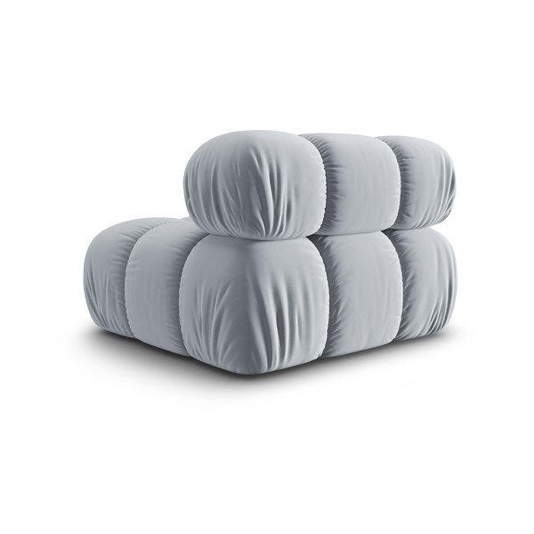 Světle modrý sametový modul pohovky (středový díl) Bellis – Micadoni Home-image-4