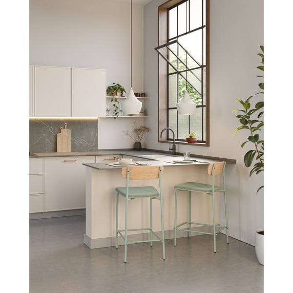 Barové židle v sadě 2 ks v modro-přírodní barvě (výška sedáku 66 cm) Adriana – Marckeric-image-1