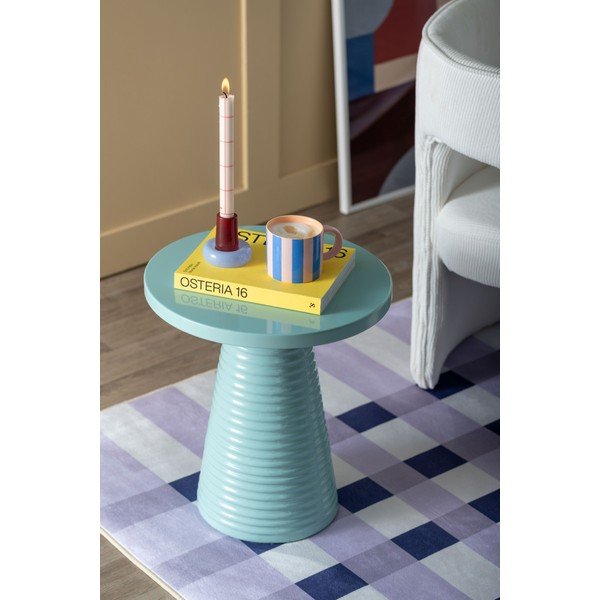 Kovový kulatý odkládací stolek ø 40 cm Catania Ribbed – Leitmotiv-image-1