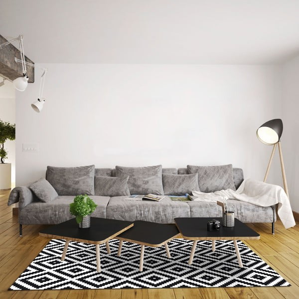 Odolný vinylový koberec Black and White, 140x200 cm-image-2