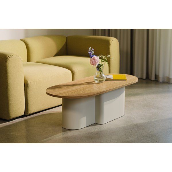 Černý konferenční stolek s deskou v dubovém dekoru 50x115 cm Looi – noo.ma-image-3