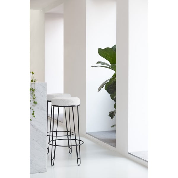 Bílá čalouněná barová stolička (výška sedáku 73 cm) Alice – Light & Living-image-1