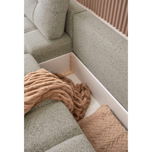 Světle hnědá rozkládací modulární rohová pohovka s úložným prostorem (levý roh) Lulu – Miuform-image-2