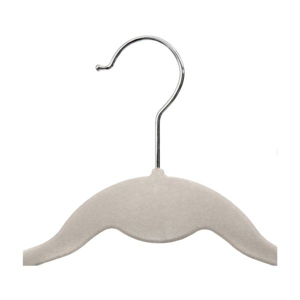 Sada 5 béžových dětských ramínek se sametovým povrchem Compactor-image-1