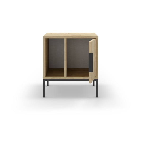 Noční stolek v dekoru dubu v přírodní barvě Lani – Marckeric-image-3