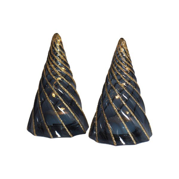 Černé světelné dekorace v sadě 2 ks na baterky ø 6 cm Vilma Tree – Sirius