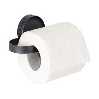 Černý držák na toaletní papír Wenko Static-Loc® Pavia