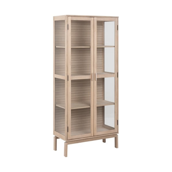 Vitrína v dekoru dubu v přírodní barvě 80x180 cm Linley – Actona-image-2