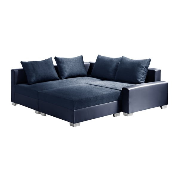 Modrá rohová pohovka s lůžkem na levé straně INTERIEUR DE FAMILLE PARIS Aventure-image-2