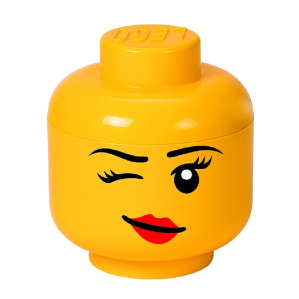 Žlutý úložný box ve tvaru hlavy LEGO® Winky, ⌀ 16,3 cm
