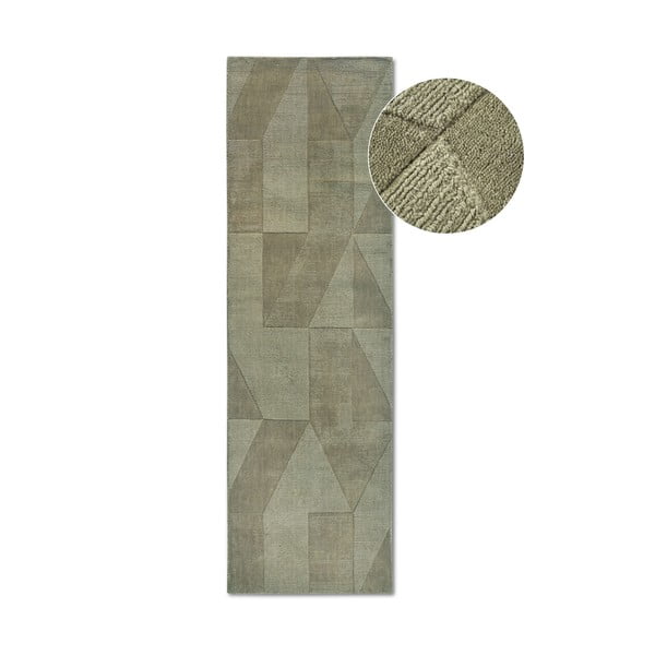 Zelený ručně tkaný vlněný běhoun 80x250 cm Ursule – Villeroy&Boch