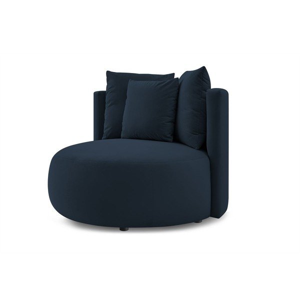 Tmavě modré sametové křeslo Cesar – Bobochic Paris