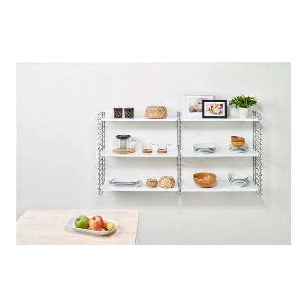 3patrový regál s bílými policemi Metaltex Libro, šířka 70 cm-image-2