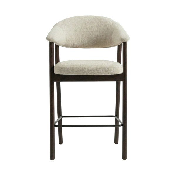 Hnědá/krémová čalouněná barová židle s područkami (výška sedáku 67 cm) Elk – Unique Furniture-image-1