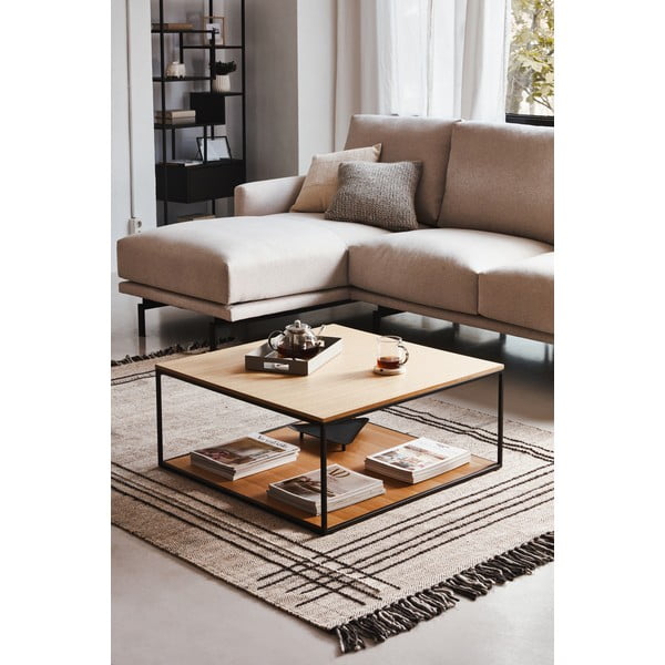 Konferenční stolek s deskou v dubovém dekoru 80x80 cm Yona - Kave Home-image-2