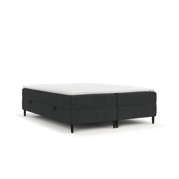 Tmavě šedá boxspring postel s úložným prostorem 140x200 cm Malte – Maison de Rêve