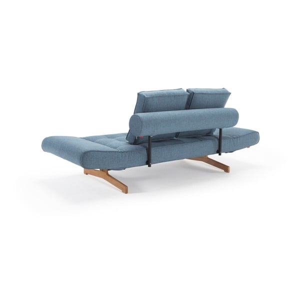 Světle modrá polohovatelná lenoška Innovation Ghia Wood Mixed Dance Light Blue-image-2