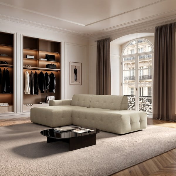 Béžová rohová pohovka (levý roh/s lenoškou) Tuil – Rodier-image-1