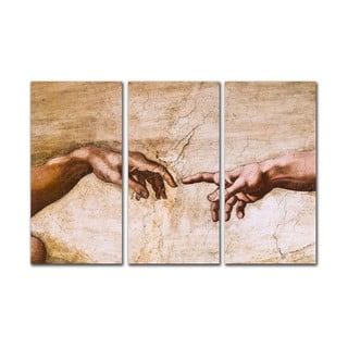 3dílná reprodukce obrazu Michelangelo Buonarroti - Creation of Adam