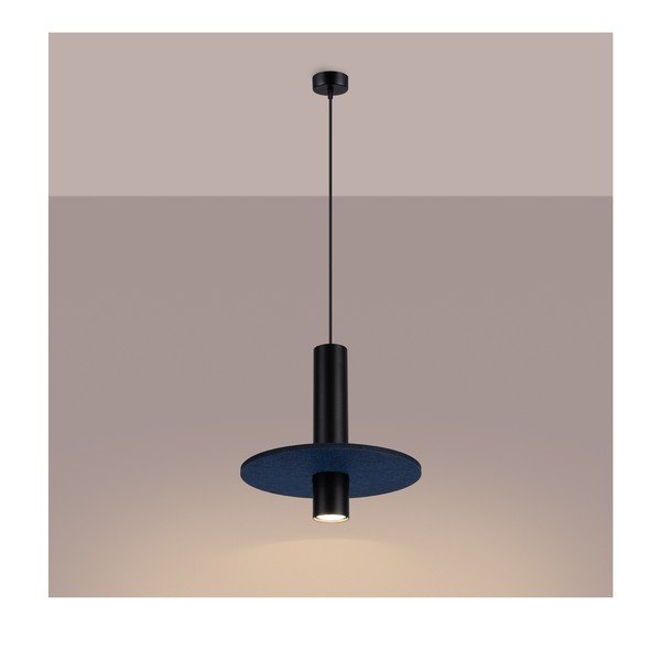 Tmavě modré/béžové kovové závěsné svítidlo ø 30 cm Olisa – Sollux-image-4