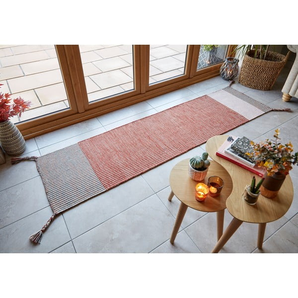 Oranžový vlněný běhoun Flair Rugs Anu, 60 x 200 cm-image-1