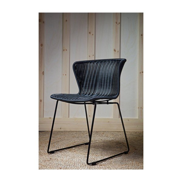 Černé z umělého ratanu zahradní židle v sadě 2 ks Wings – WOOOD-image-4