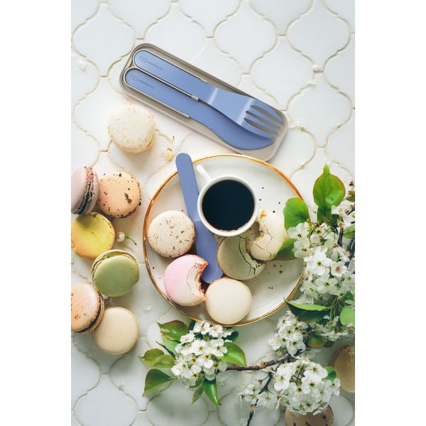 3dílná sada modrých cestovních příborů Monbento Pocket-image-1