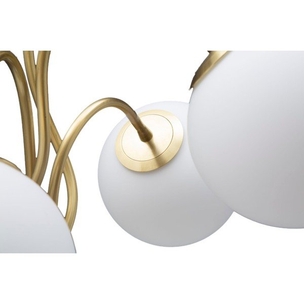 Bílá/ve zlaté barvě stolní lampa se skleněným stínidlem (výška 74 cm) Glamy – Mauro Ferretti-image-1