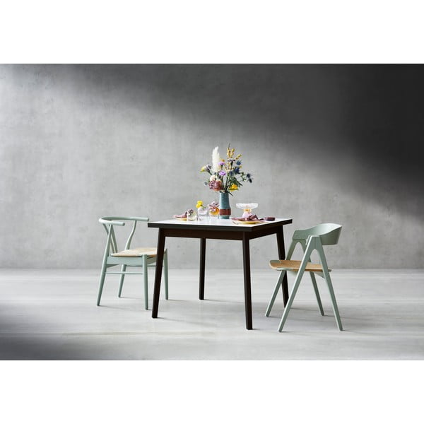 Černo-bílý rozkládací jídelní stůl v dubovém dekoru Hammel Single, 90 x 90 cm-image-1