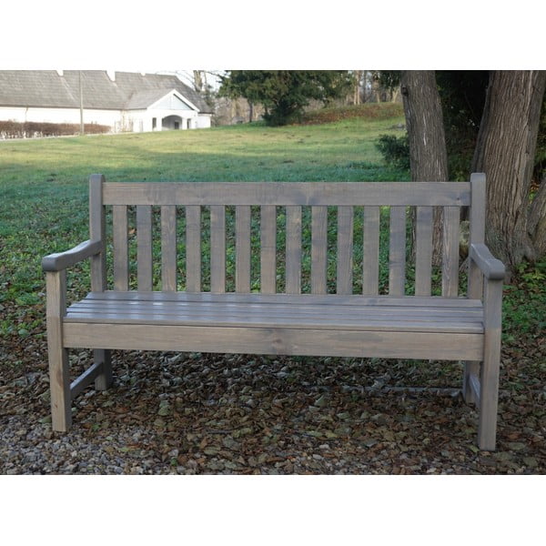 Šedá dřevěná zahradní lavice London - Rojaplast-image-1