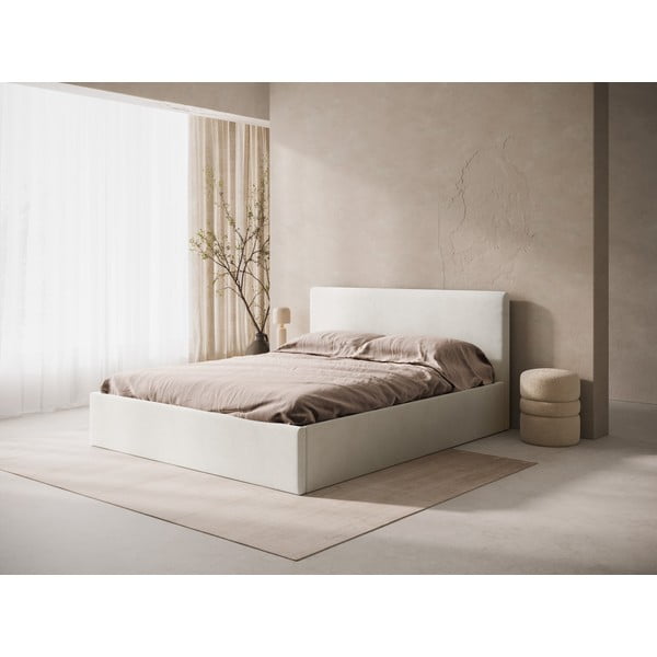 Krémové čalouněné čelo postele 210,5x100 cm Remo – Micadoni -image-1
