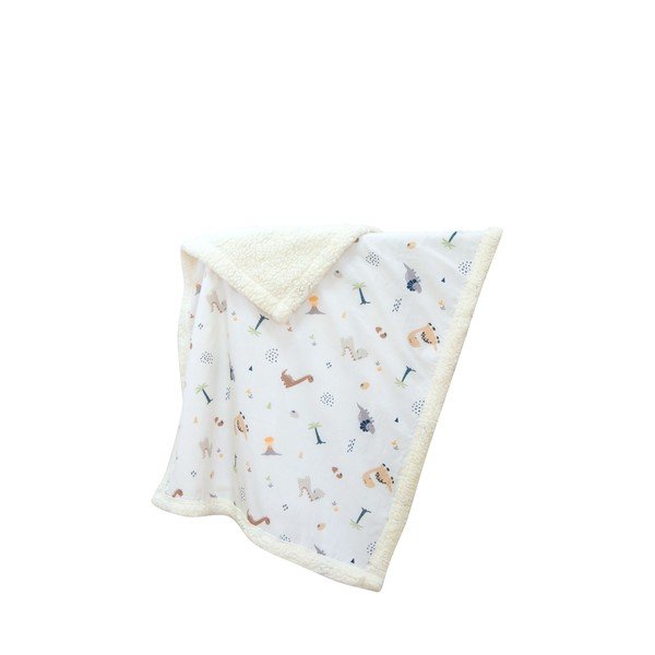 Bílá dětská deka z bavlny Renforcé 75x100 cm Dinozor – Mijolnir