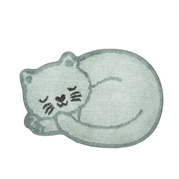 Světle modrý bavlněný dětský koberec 43x60 cm Sleeping Cat – Sass & Belle