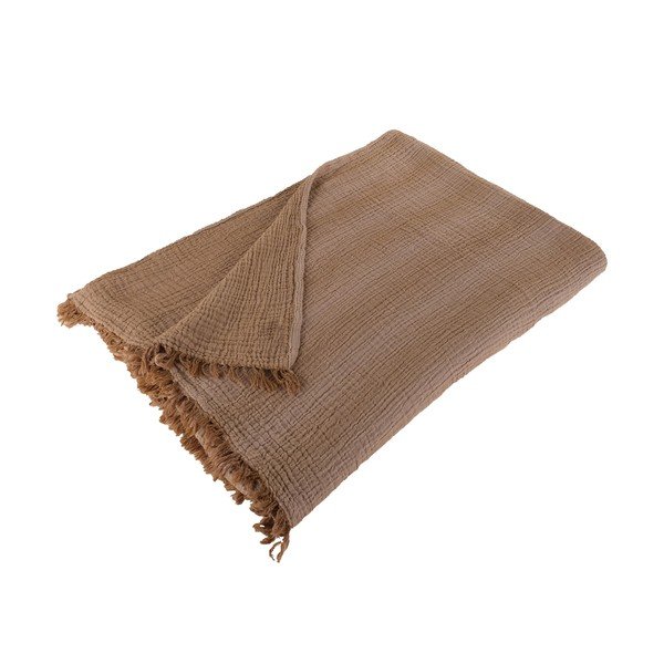 Béžový bavlněný přehoz přes postel Buldan's Kanyon, 220 x 240 cm-image-1