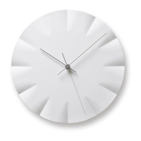Bílé nástěnné hodiny Lemnos Clock Kifuku, ⌀ 27 cm