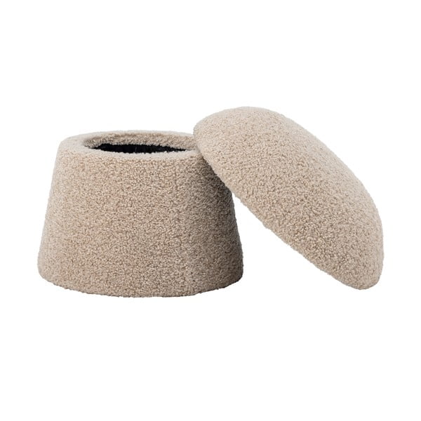 Béžový taburet z textilie bouclé Bocca – Bloomingville-image-3