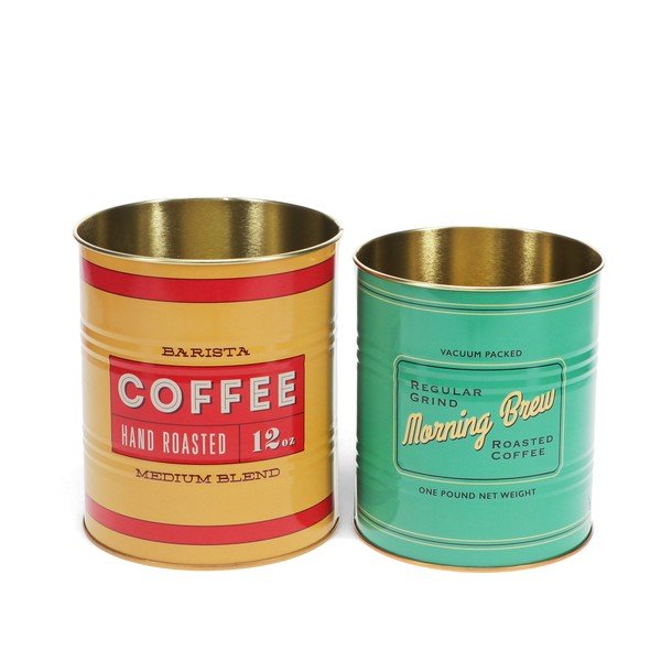 Dekorativní cínové úložné boxy v sadě 2 ks ø 11x13 cm Vintage Coffee – Rex London