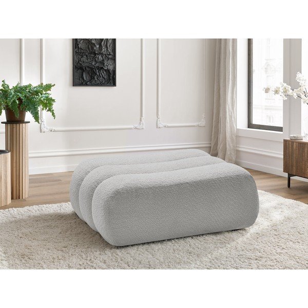 Světle šedá podnožka z textilie bouclé Azra – Bobochic Paris-image-1