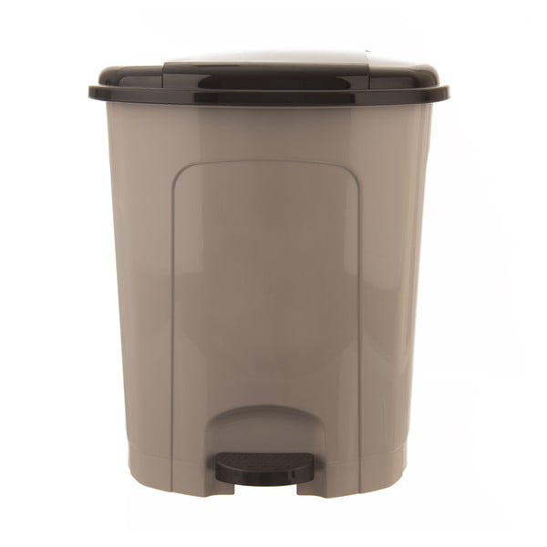 Hnědý nášlapný plastový odpadkový koš 30 l – Orion-image-4