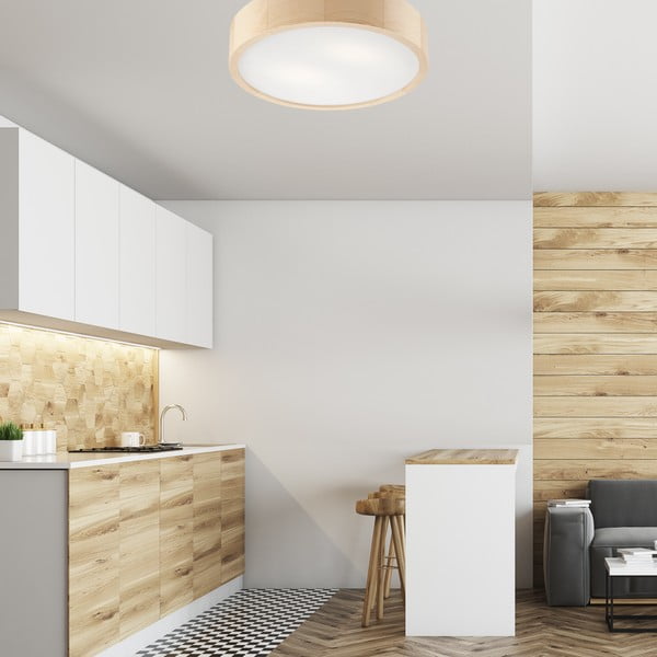 Světle hnědé stropní svítidlo se skleněným stínidlem ø 37 cm Eveline – LAMKUR-image-2