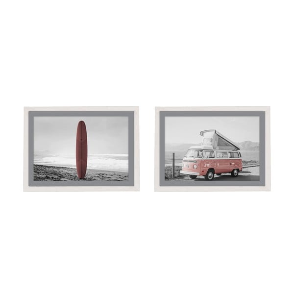 Sada 2 obrazů v bílém rámu Madre Selva Wagon, 40 x 30 cm