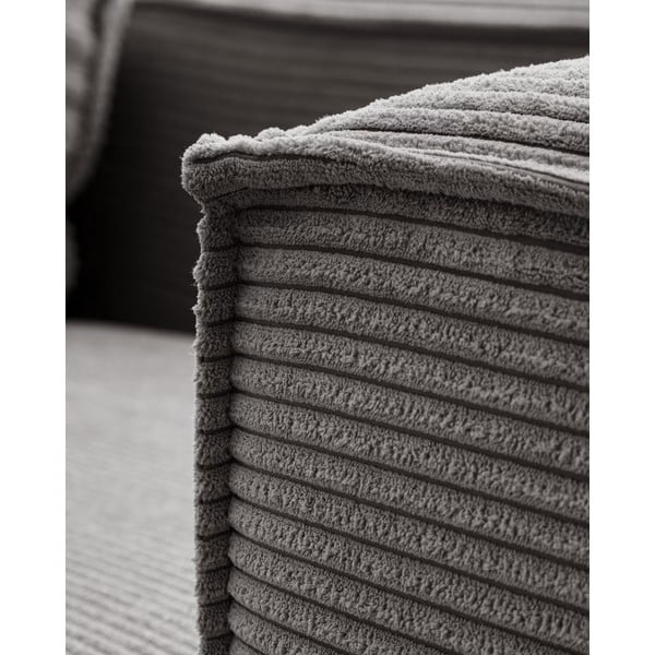 Šedá manšestrová rohová pohovka (pravý roh) Blok – Kave Home-image-1